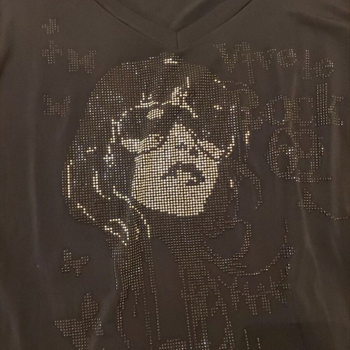 Women's blouse with rhinestones like new, black
