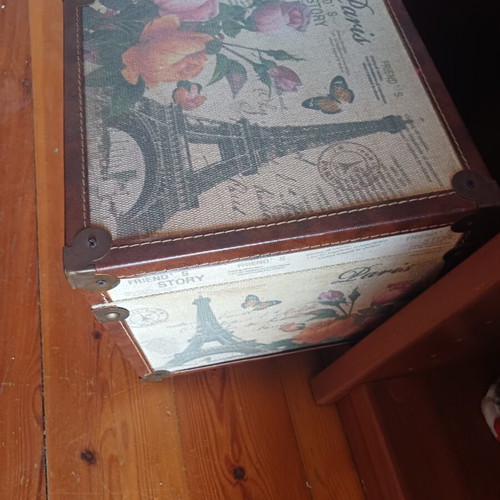 Vintage wooden decorative storage box "Paris"