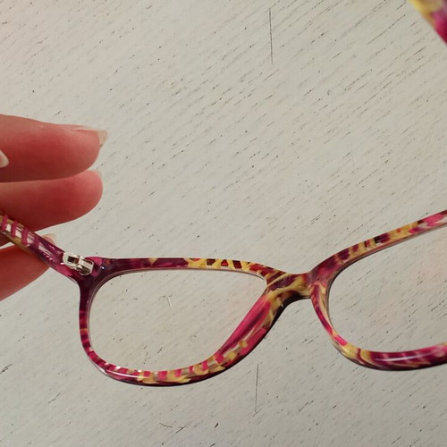Relaxing glasses without myopia prescription like new, pink multicolor
