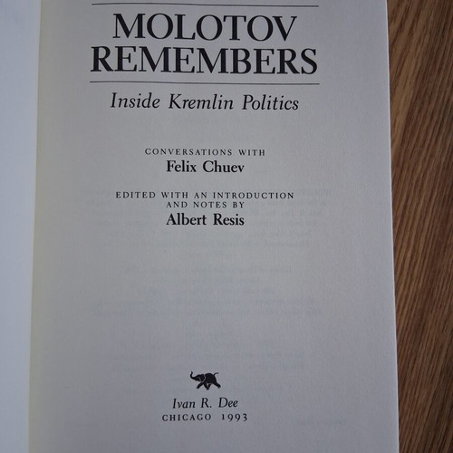 Molotov Remembers Inside Kremlin Politics book like new