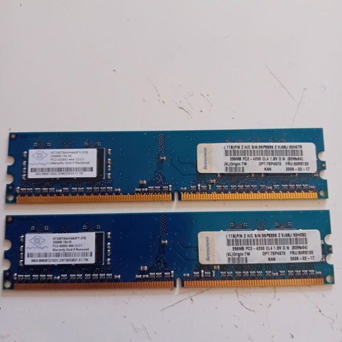 DDR2 256MB RAM used, pack of 2 Lenovo PC2-4200 modules