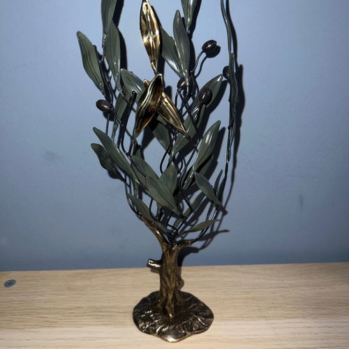 Bronze decorative olive tree new with golden details