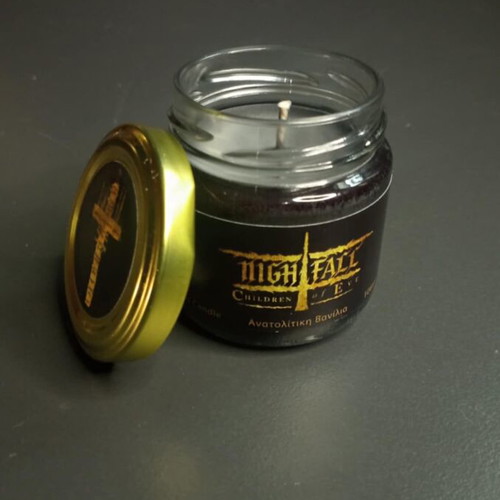 Handmade soy candle in Nightfall jar with Oriental Vanilla scent new