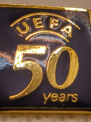 Uefa 50 years pin collectible, like new