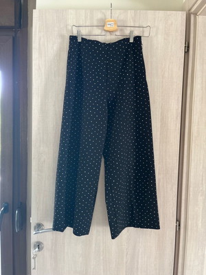Πουά zip culotte Mango μέγεθος Μ σαν καινούργιο, μαύρο με άσπρο