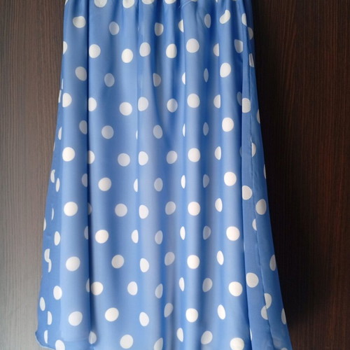 Women's strapless dress new, white and blue