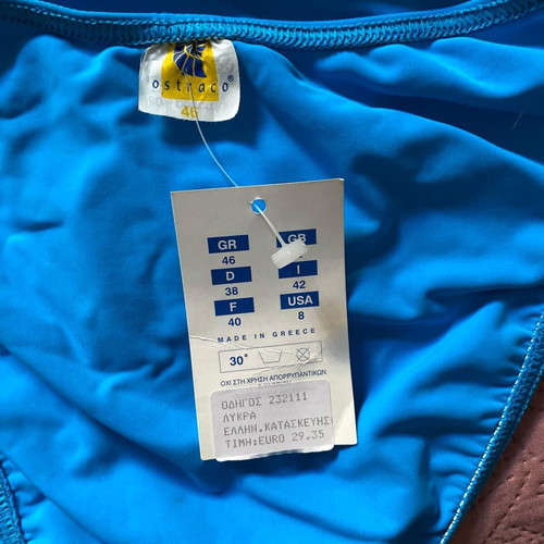 Ostraco bikini new, size 46, blue with laser-cut details
