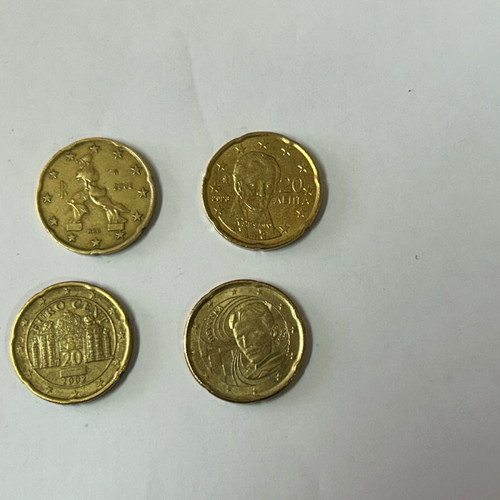 Package of 4 Collectible 0.20 Euro Cent Coins Price 3 Euros