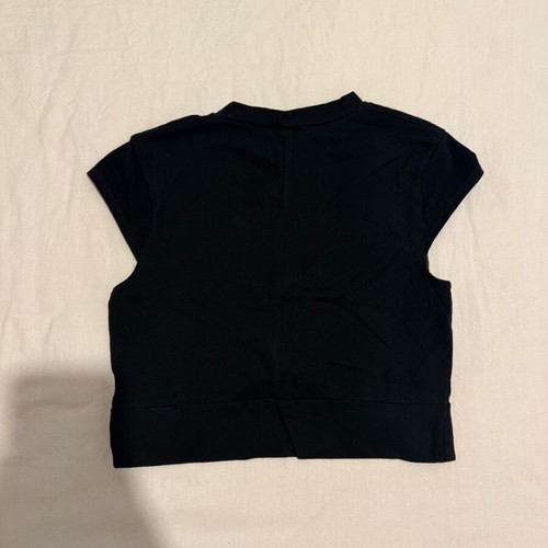 Pink Woman black cotton crop top like new, size L