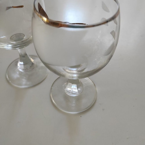 Crystal wine glasses new, set of 2 with gold from 1990