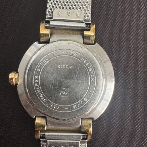 Pierre Cardin vintage ladies watch, two tone silver and gold, mesh bracelet
