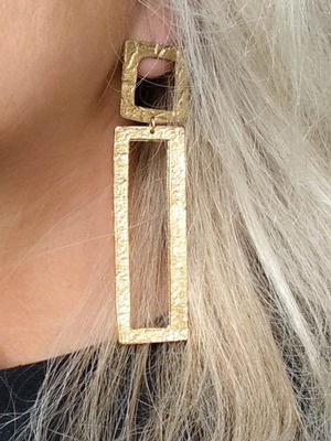 Brass earrings Kalliope large, new, gold-colored design 2019