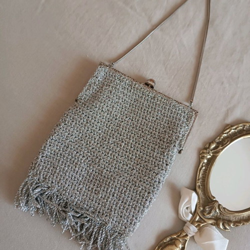 Vintage handmade bag silver like new without wear