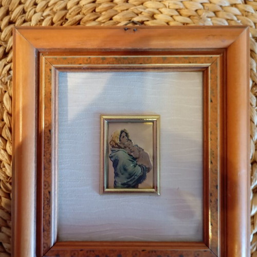 Small gilded painting used with gilded icon inside, 12x13.5 cm