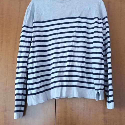 H&M striped knitted blouse size M like new, grey