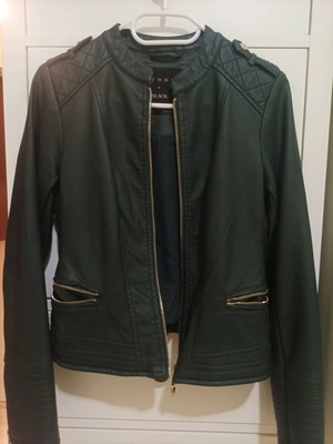 Biker jacket Lynne green faux leather like new