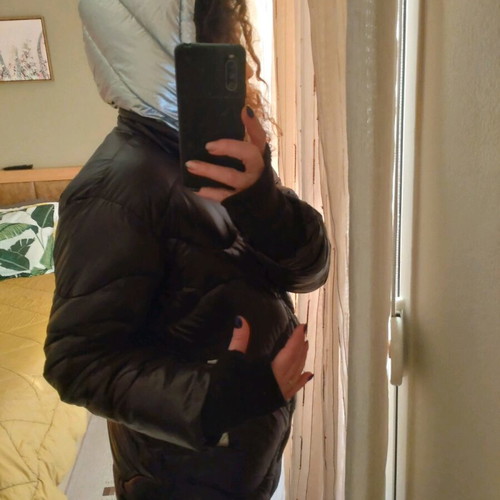 Long women's jacket used, size M, black