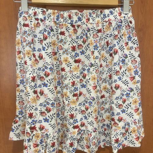 Floral skirt with decorative bow, like new, Pink Woman, size S