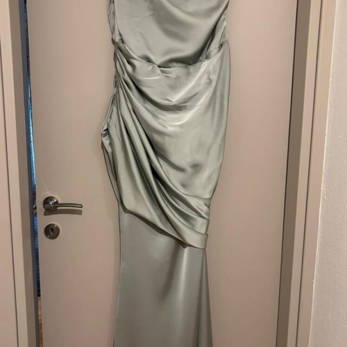 Long satin dress new, green, size XL