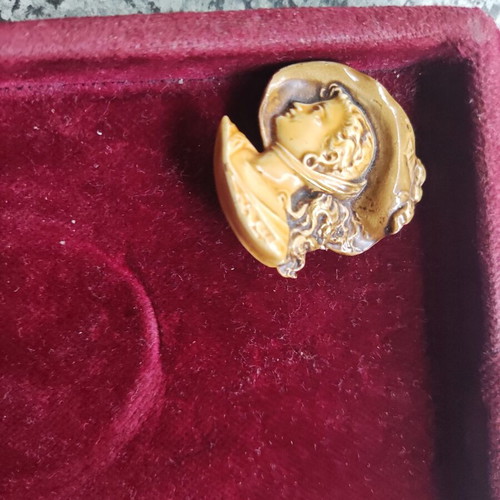 Gold-plated pin painted with cold enamel like new