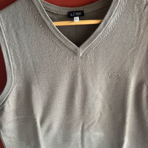 Armani Jeans wool knit sleeveless top used, size S, beige
