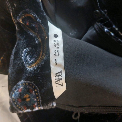 Vintage velvet dress Zara like new, black, size M