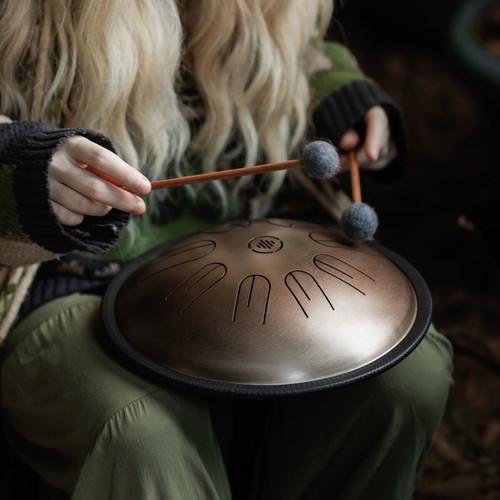 Tongue drum tuned to 432Hz C Minor with mallets