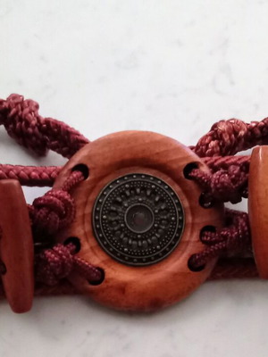 Χειροποίητη ζώνη Boho μεταχειρισμένη, καφέ, μέγεθος 80 εκ.