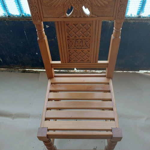 Wooden carved church chair new