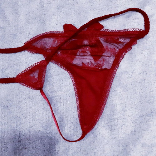 Zara sexy lace thong medium, new, red burgundy
