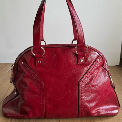 YSL - Yves Saint Laurent Muse red patent leather handbag used