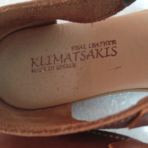 Klimatsakis leather sandals size 36, brown, Greek made