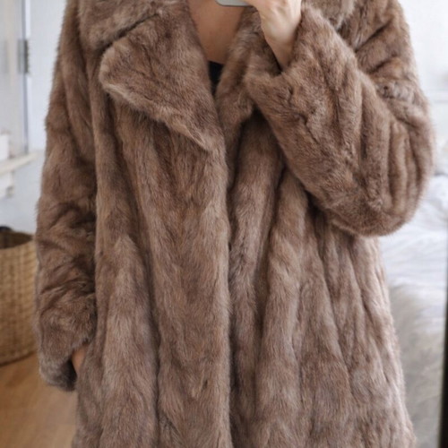 Vintage Bison Fur size Large like new, beige brown