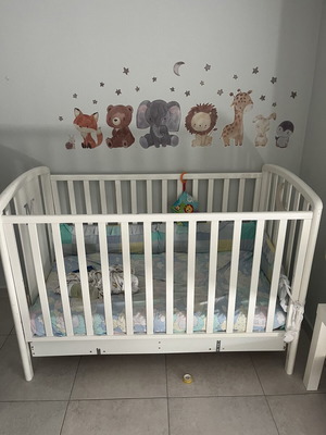 Baby cot 1.35x0.7 m with mattress used