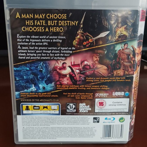 Rise of the Argonauts PlayStation 3 game with manual