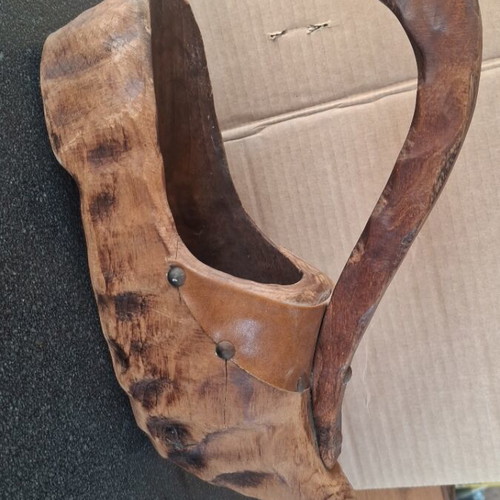 Wooden vintage handmade wine holder