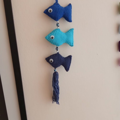 Knitted Hanging Fish Handmade
