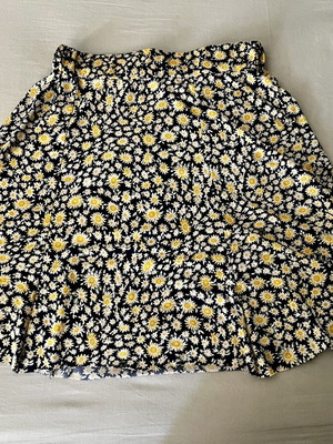 Μπλε σκούρα μίνι φούστα S/M με μαργαρίτες, floral καλοκαιρινή