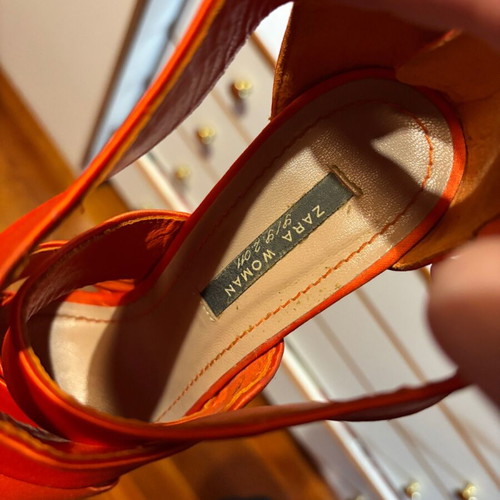 Zara orange sandals used, size 36