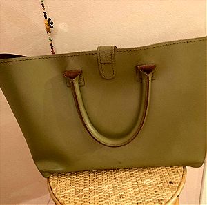Δερμάτινη τσάντα χρώμα πράσινο