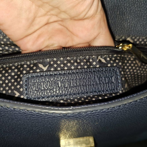 Trussardi large blue shoulder bag