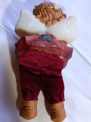 Christmas angel decoration, vintage style, ceramic and polyester