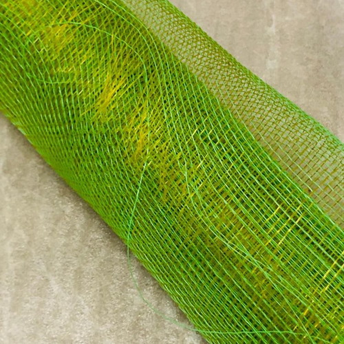 Decorative net 4 meters long, green/gold, plastic