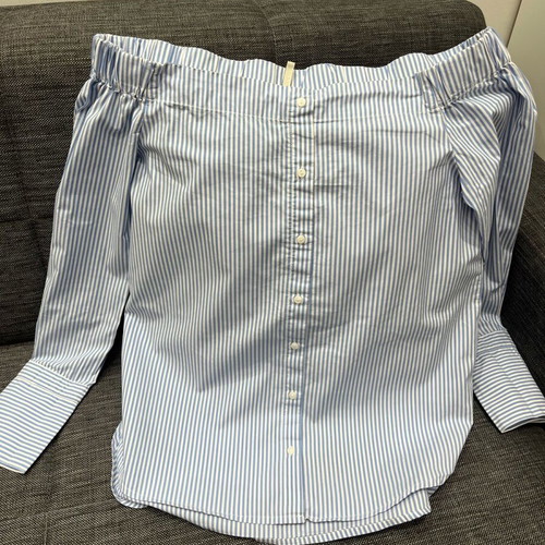 Stradivarius shirt white and blue like new, size S