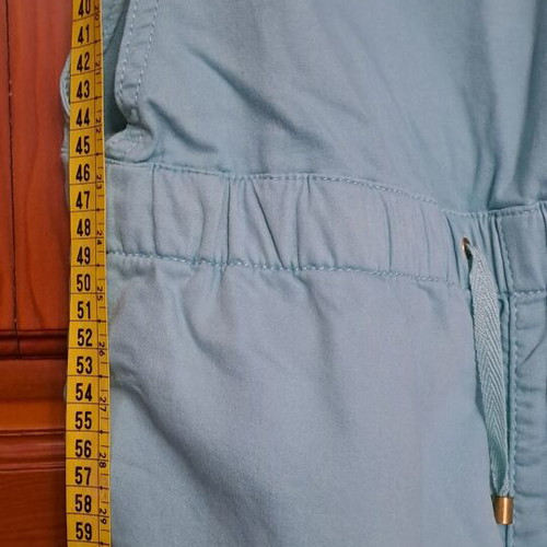 Zara Trafaluc Mint Aqua Blue Sleeveless Drawstring Overall Jumpsuit, Size XS