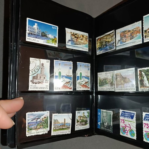 Album with 95 stamps collection new, Greece, Australia, Cyprus