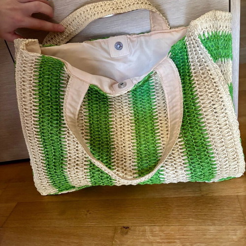 South Beach Stripes Straw shoulder bag striped like new