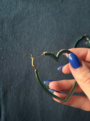 Turquoise heart earrings used, stainless steel