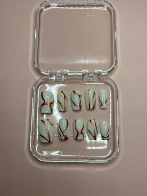 Handmade press-on nails with application kit new