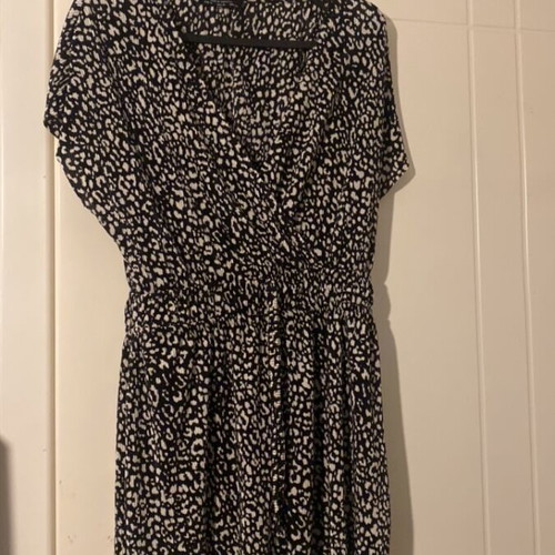 Bershka leopard print one-piece size M like new black and white